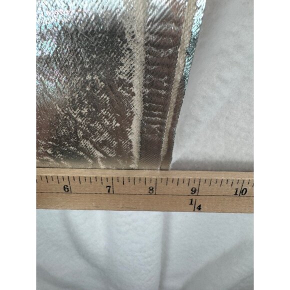 ZARA MID-RISE BOYFIT‎ Painted straight leg JEANS  Metallic Silver sz 4 - Picture 10 of 13